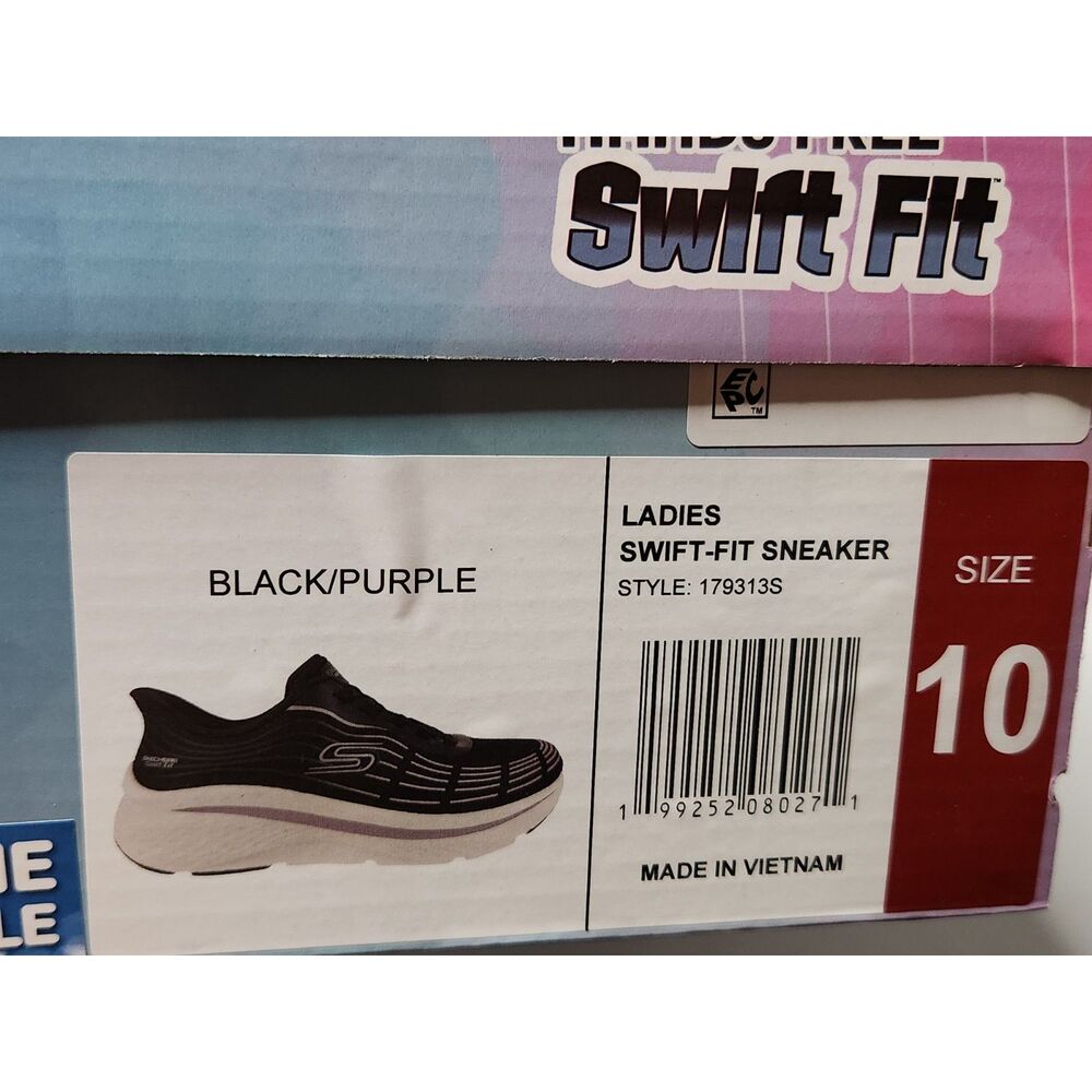 SKECHERS Swift‑Fit Hands Free Sneakers Women's 10 Black Purple - Picture 4 of 12